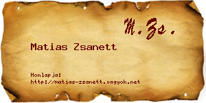 Matias Zsanett névjegykártya
